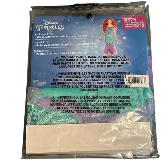 Disney Princess Ariel Costume Girls NWT Medium 8/10 - Picture 3 of 3